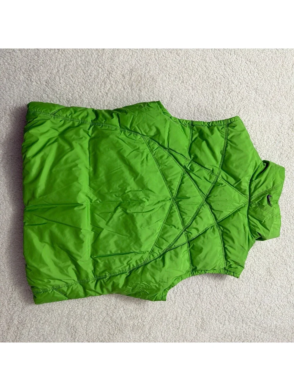 Vintage Y2K Nike Reversible Puffer Vest GreenSwoosh Youth L Women's Small Medium